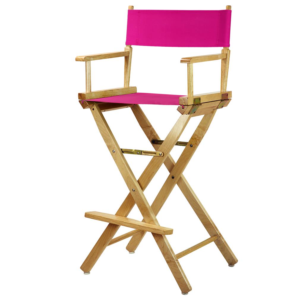 30'' Director's Chair Natural Frame-Magenta Canvas - Casual Home