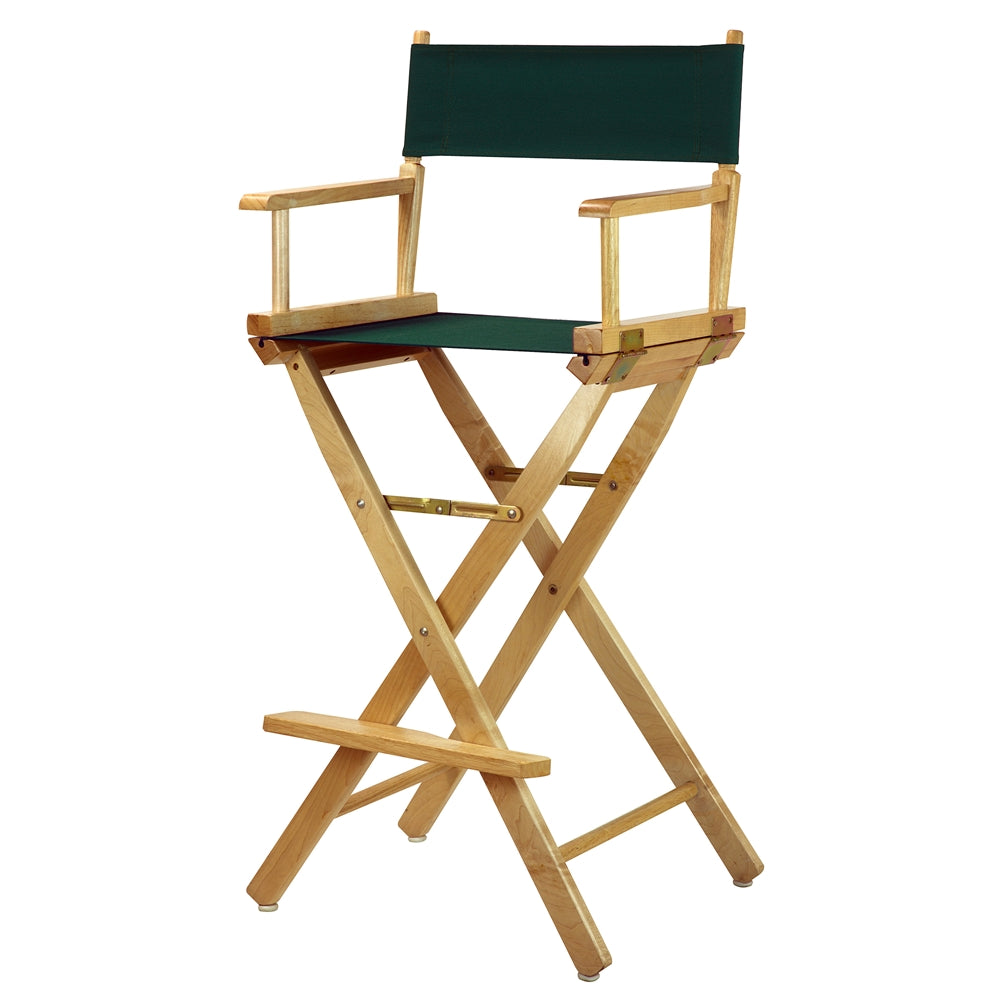 30'' Director's Chair Natural Frame-Hunter Green Canvas - Casual Home