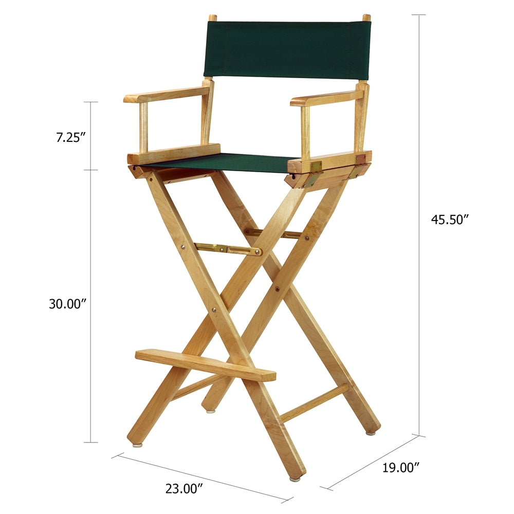 30'' Director's Chair Natural Frame-Hunter Green Canvas - Casual Home