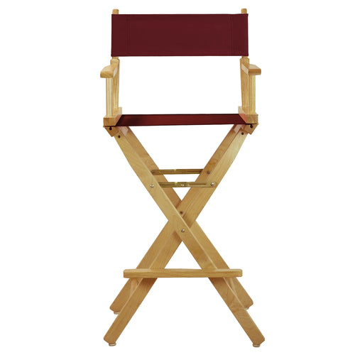 30'' Director's Chair Natural Frame-Burgundy Canvas - Casual Home
