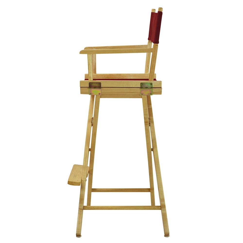 30'' Director's Chair Natural Frame-Burgundy Canvas - Casual Home