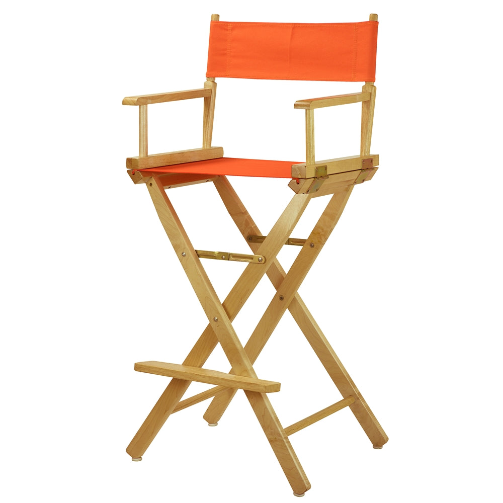 30'' Director's Chair Natural Frame-Tangerine Canvas - Casual Home