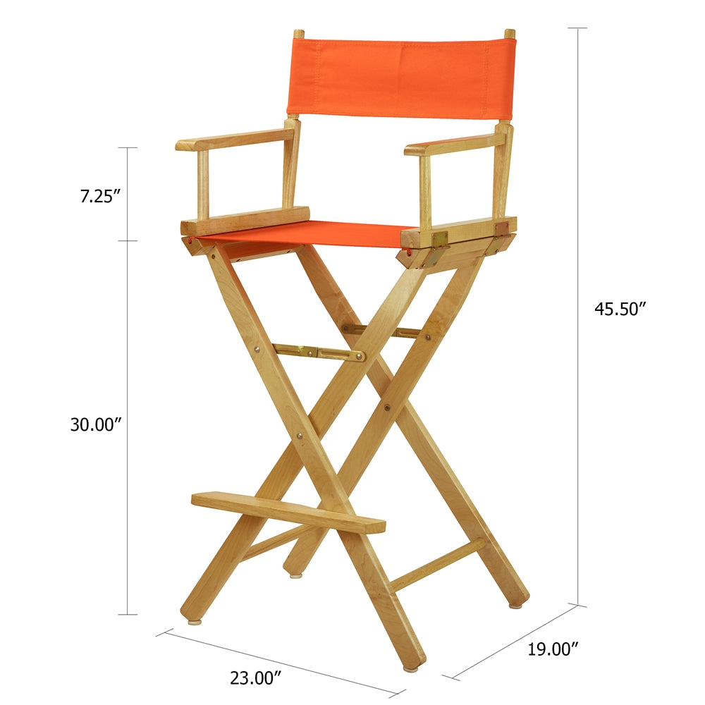 30'' Director's Chair Natural Frame-Tangerine Canvas - Casual Home