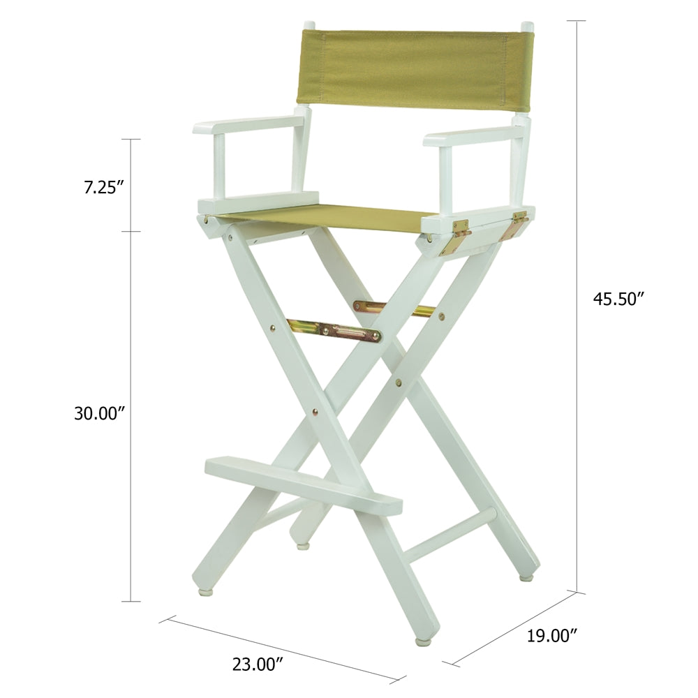30'' Director's Chair White Frame-Olive Canvas - Casual Home