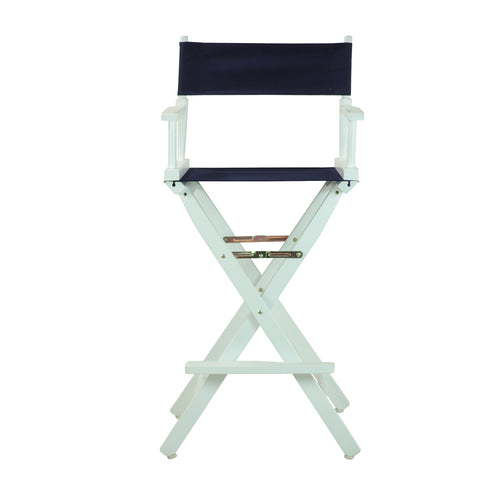 30'' Director's Chair White Frame-Navy Blue Canvas - Casual Home