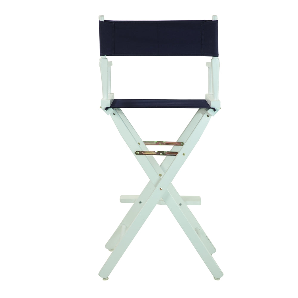 30'' Director's Chair White Frame-Navy Blue Canvas - Casual Home