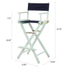 30'' Director's Chair White Frame-Navy Blue Canvas - Casual Home