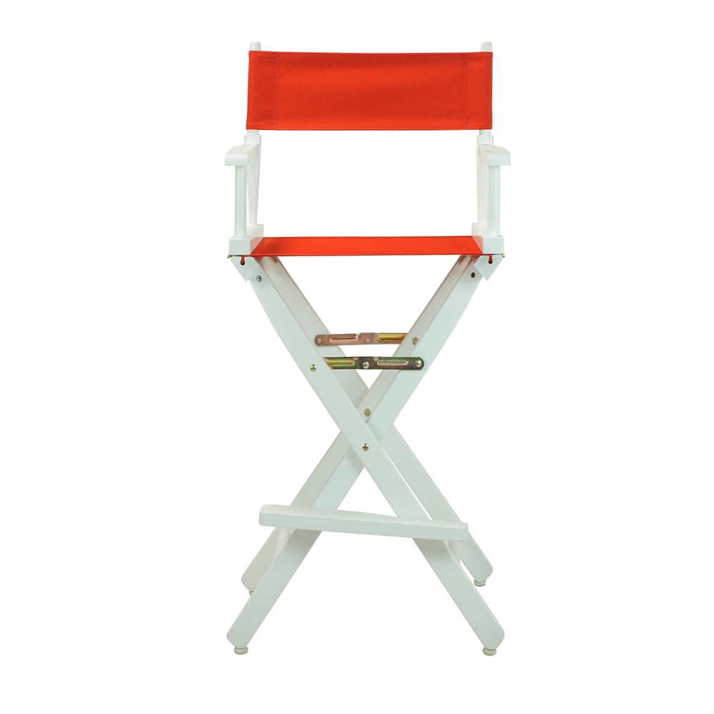 30'' Director's Chair White Frame-Red Canvas - Casual Home