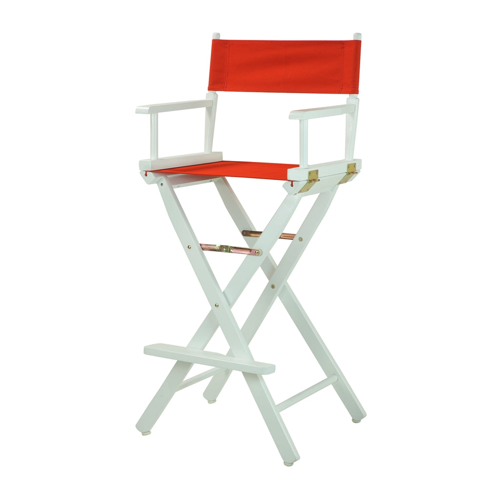 30'' Director's Chair White Frame-Red Canvas - Casual Home