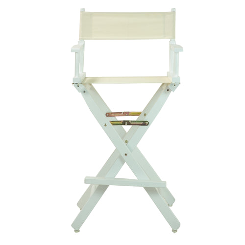 30'' Director's Chair White Frame-Natural/Wheat Canvas - Casual Home