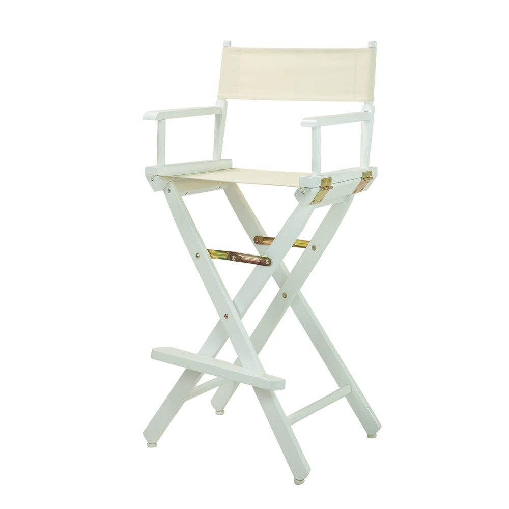30'' Director's Chair White Frame-Natural/Wheat Canvas - Casual Home