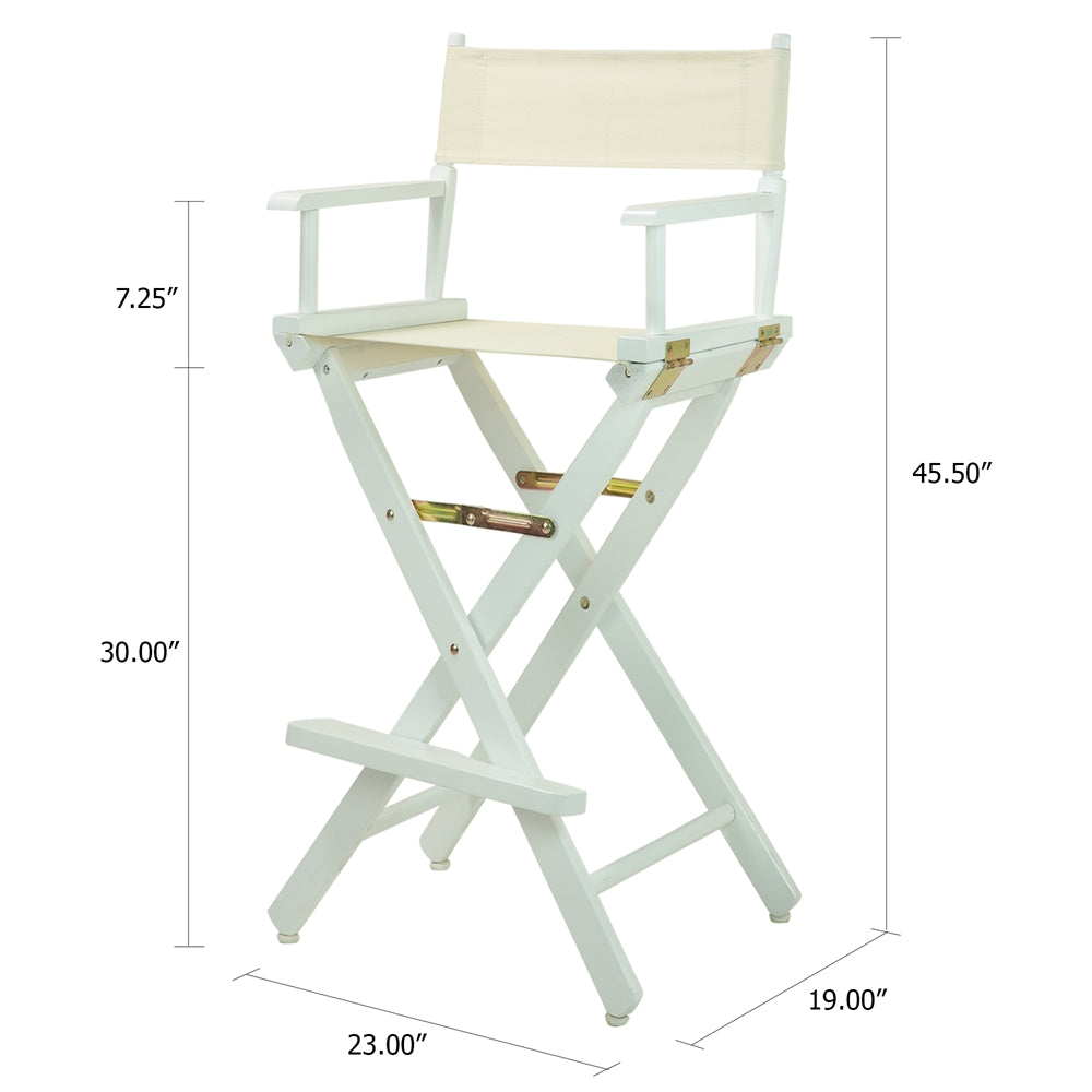 30'' Director's Chair White Frame-Natural/Wheat Canvas - Casual Home