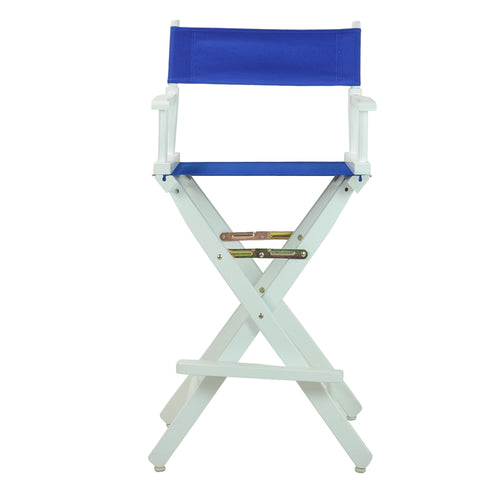 30'' Director's Chair White Frame-Royal Blue Canvas - Casual Home