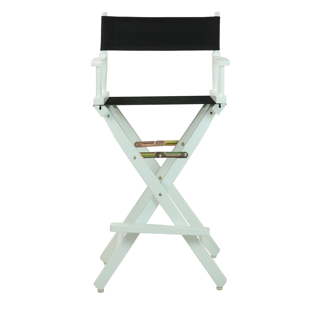 30'' Director's Chair White Frame-Black Canvas - Casual Home