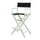 30'' Director's Chair White Frame-Black Canvas - Casual Home