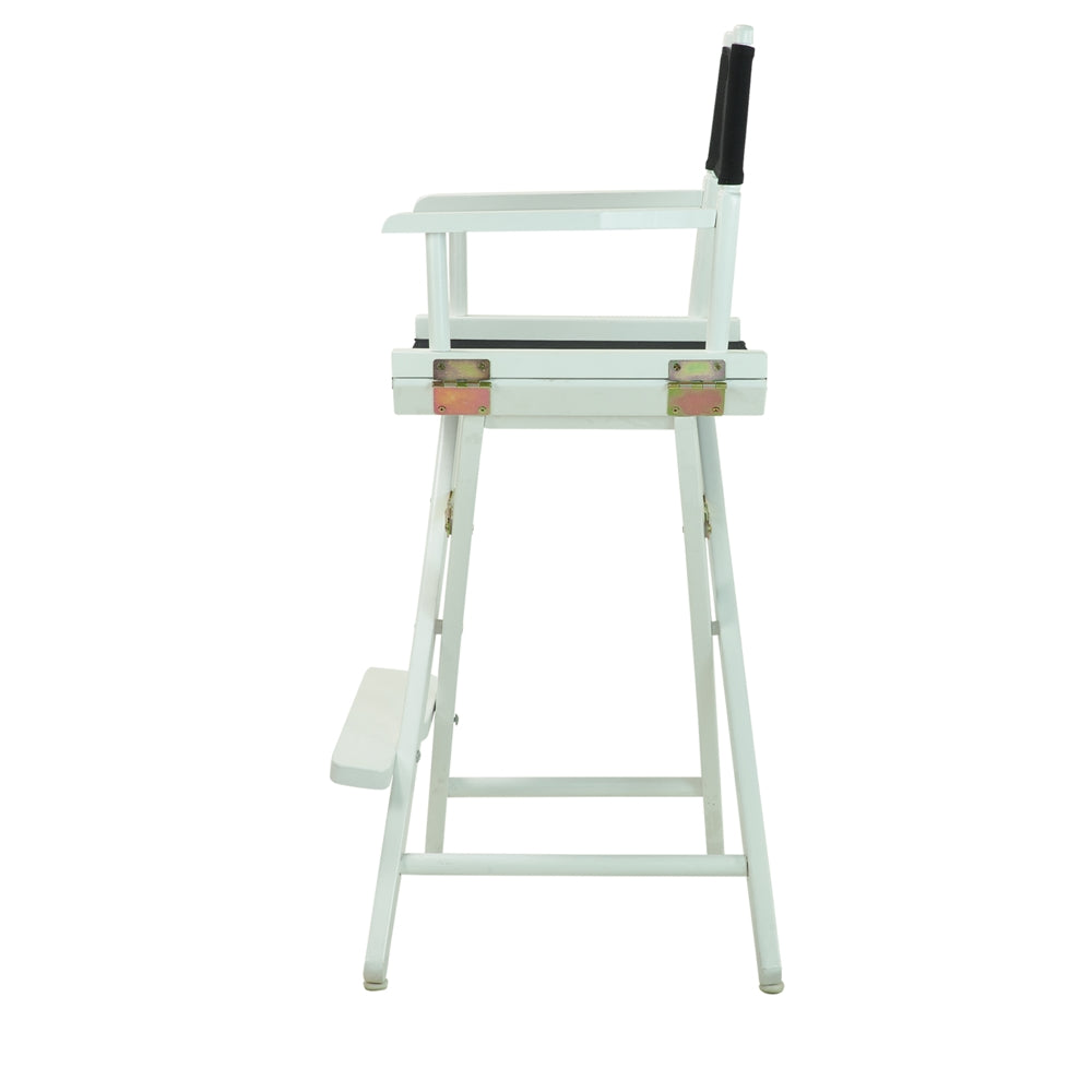30'' Director's Chair White Frame-Black Canvas - Casual Home