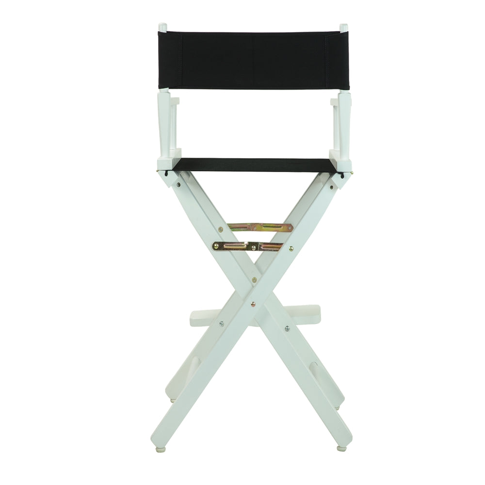 30'' Director's Chair White Frame-Black Canvas - Casual Home