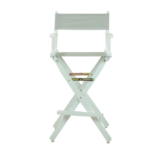 30'' Director's Chair White Frame-Gray Canvas - Casual Home
