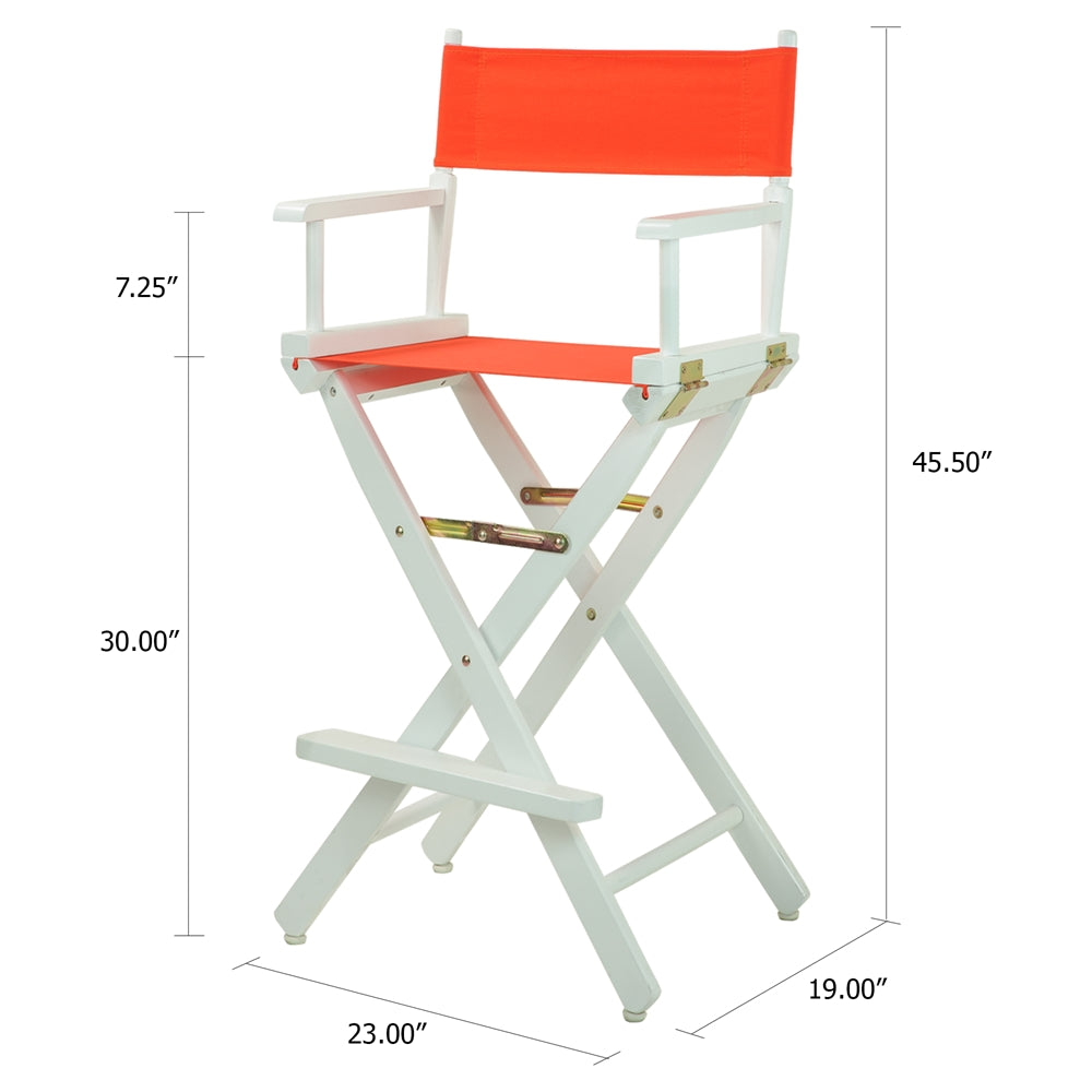 30'' Director's Chair White Frame-Orange Canvas - Casual Home