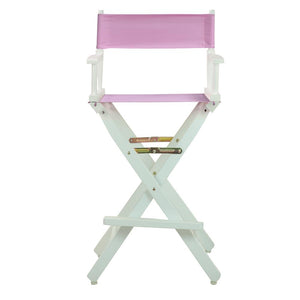 30'' Director's Chair White Frame-Pink Canvas - Casual Home
