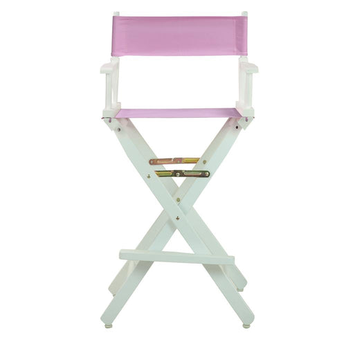 30'' Director's Chair White Frame-Pink Canvas - Casual Home