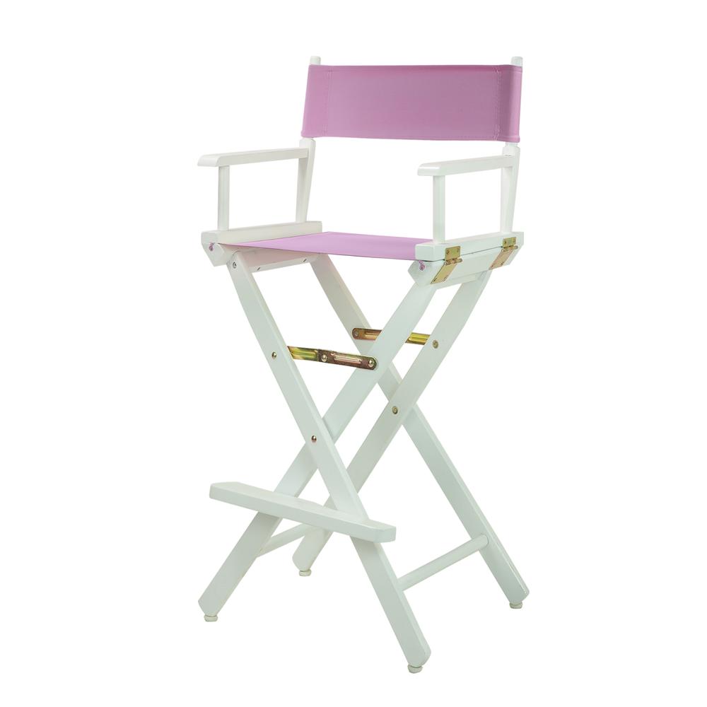 30'' Director's Chair White Frame-Pink Canvas - Casual Home