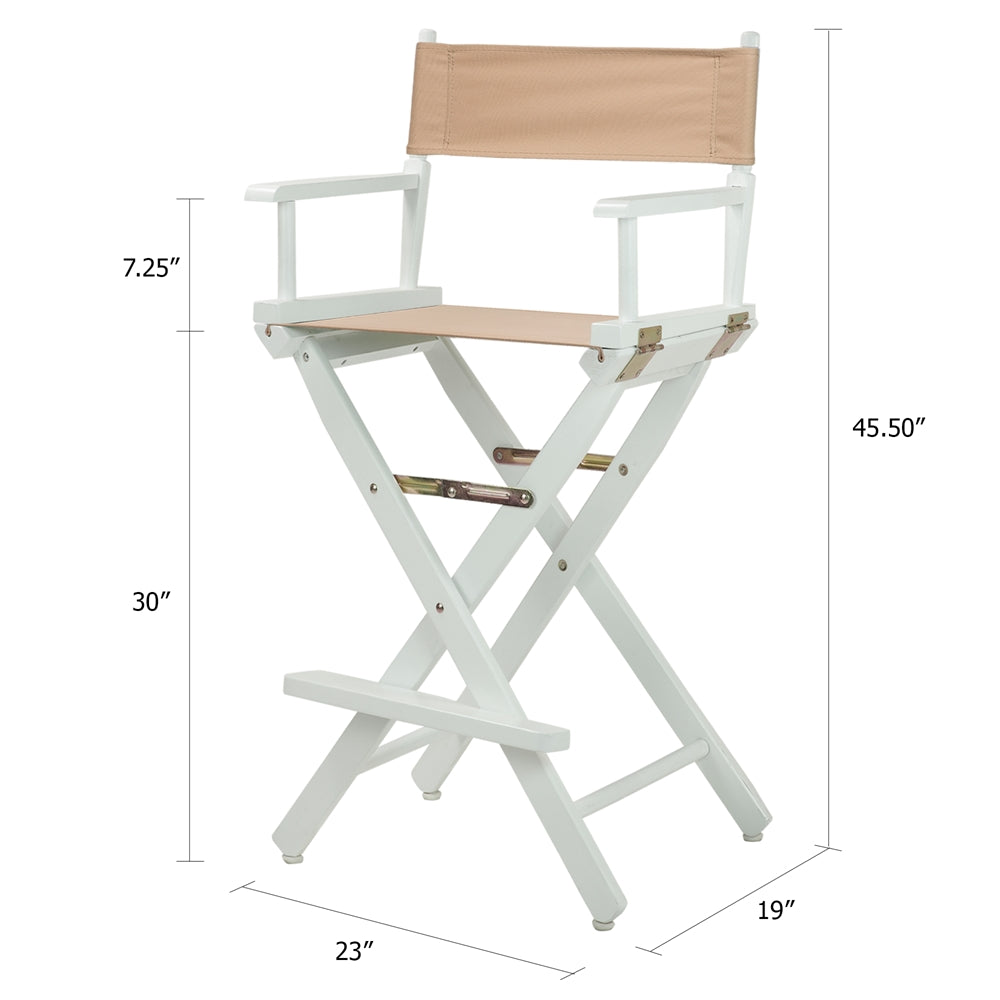 30'' Director's Chair White Frame-Tan Canvas - Casual Home