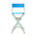 30'' Director's Chair White Frame-Turquoise Canvas - Casual Home