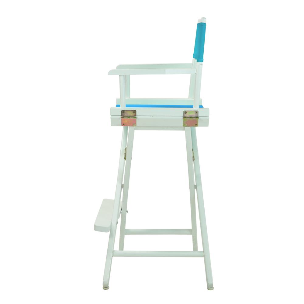 30'' Director's Chair White Frame-Turquoise Canvas - Casual Home