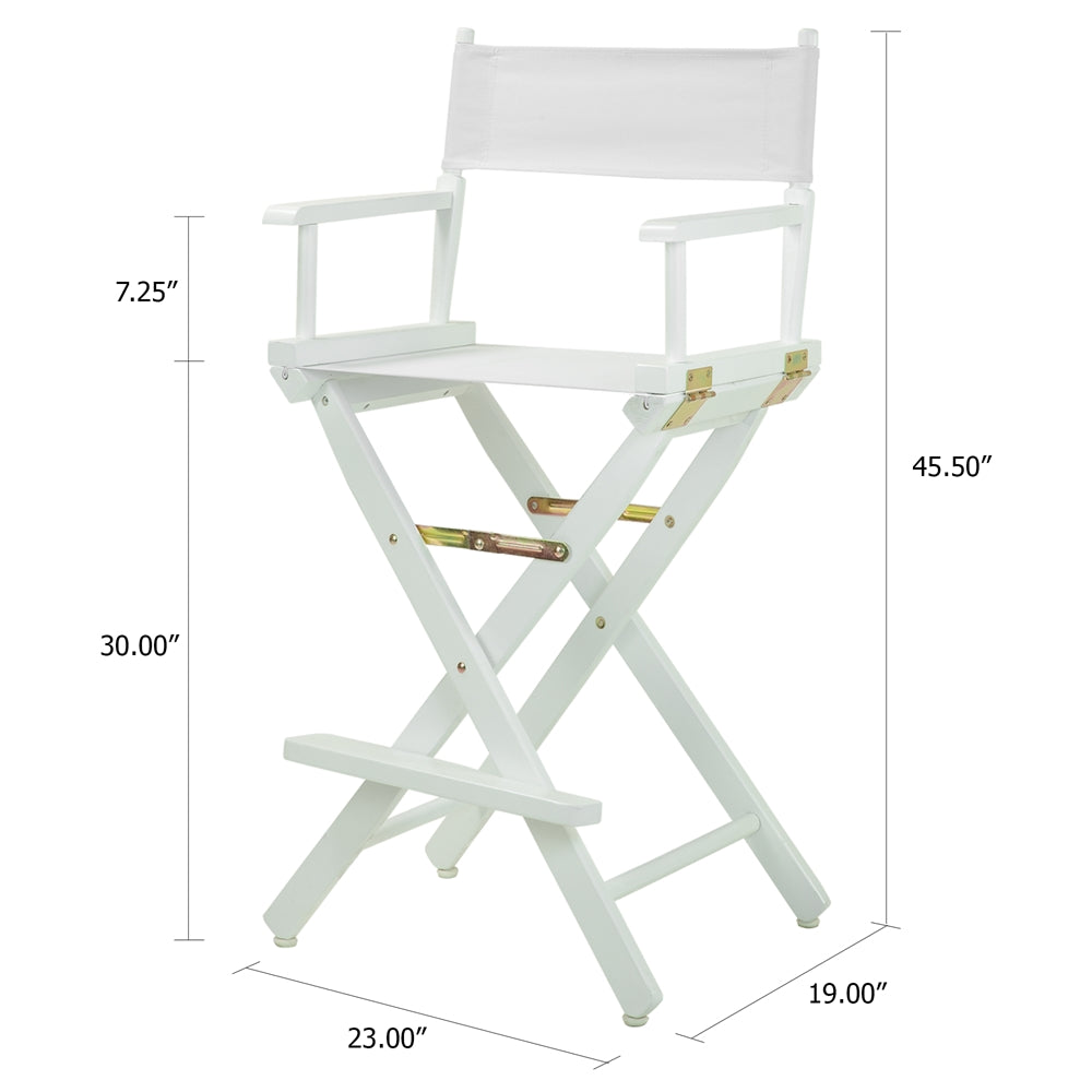30'' Director's Chair White Frame-White Canvas - Casual Home