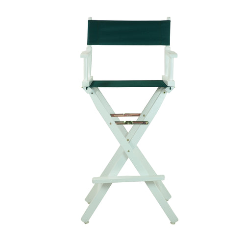 30'' Director's Chair White Frame-Hunter Green Canvas - Casual Home