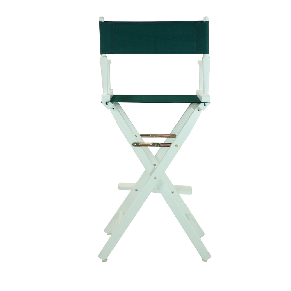 30'' Director's Chair White Frame-Hunter Green Canvas - Casual Home