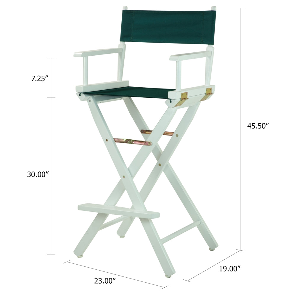 30'' Director's Chair White Frame-Hunter Green Canvas - Casual Home