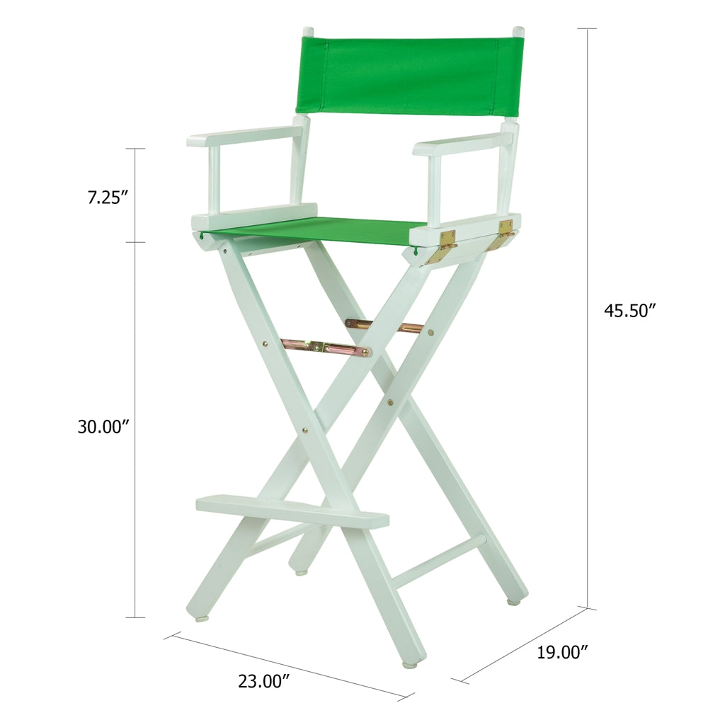 30'' Director's Chair White Frame-Green Canvas - Casual Home