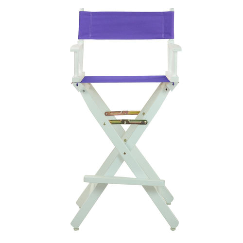 30'' Director's Chair White Frame-Purple Canvas - Casual Home