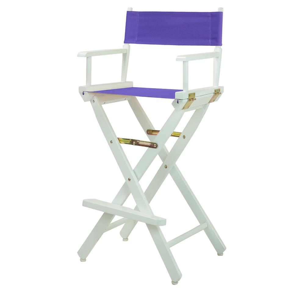 30'' Director's Chair White Frame-Purple Canvas - Casual Home