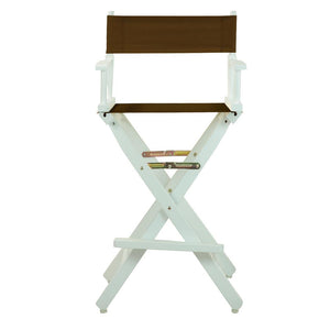 30'' Director's Chair White Frame-Brown Canvas - Casual Home
