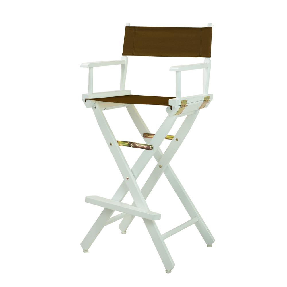 30'' Director's Chair White Frame-Brown Canvas - Casual Home