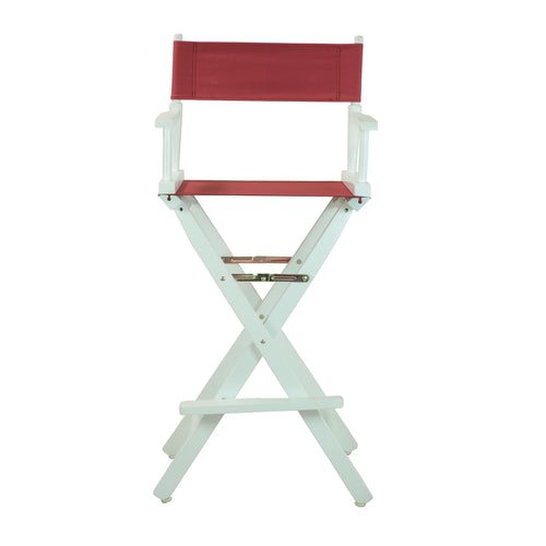 30'' Director's Chair White Frame-Burgundy Canvas - Casual Home