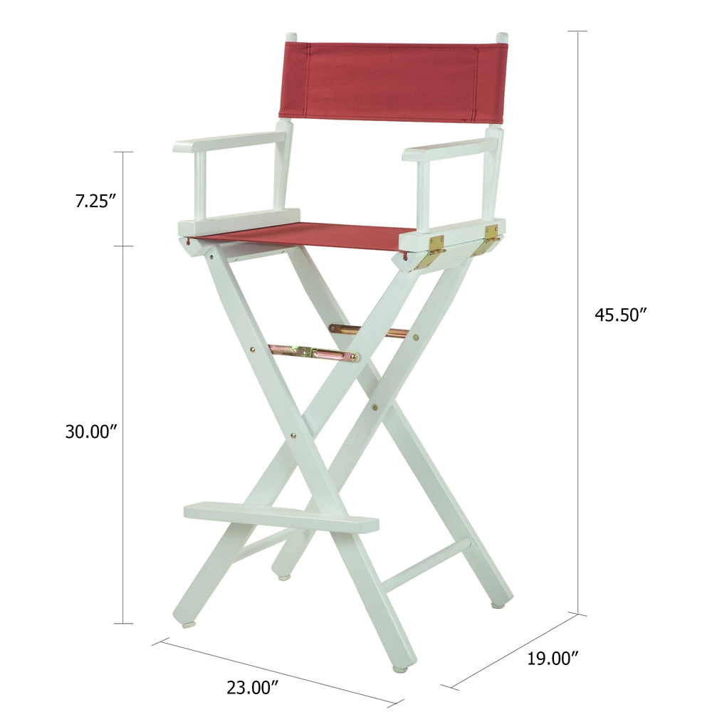 30'' Director's Chair White Frame-Burgundy Canvas - Casual Home