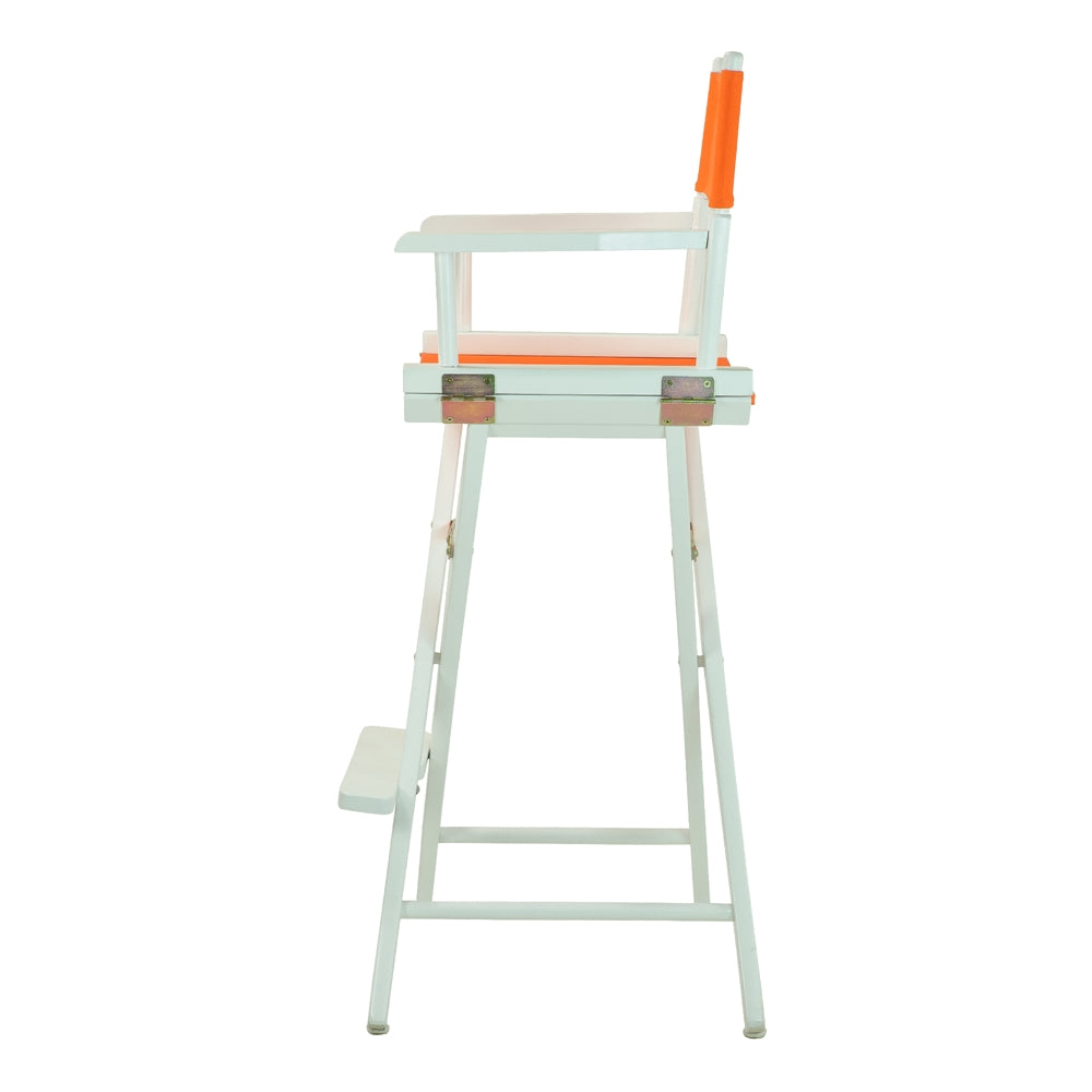 30'' Director's Chair White Frame-Tangerine Canvas - Casual Home