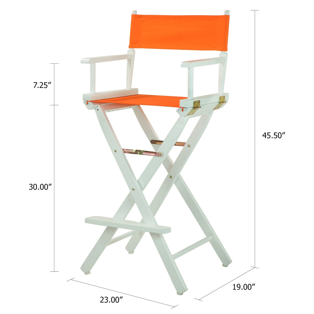 30'' Director's Chair White Frame-Tangerine Canvas - Casual Home
