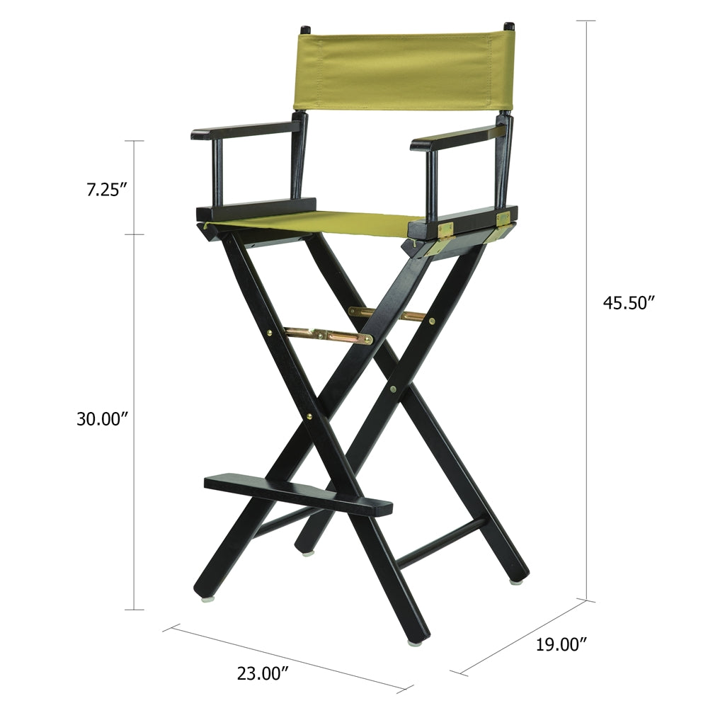 30'' Director's Chair Black Frame-Olive Canvas - Casual Home
