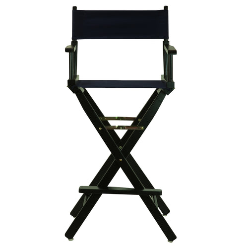 30'' Director's Chair Black Frame-Navy Blue Canvas - Casual Home