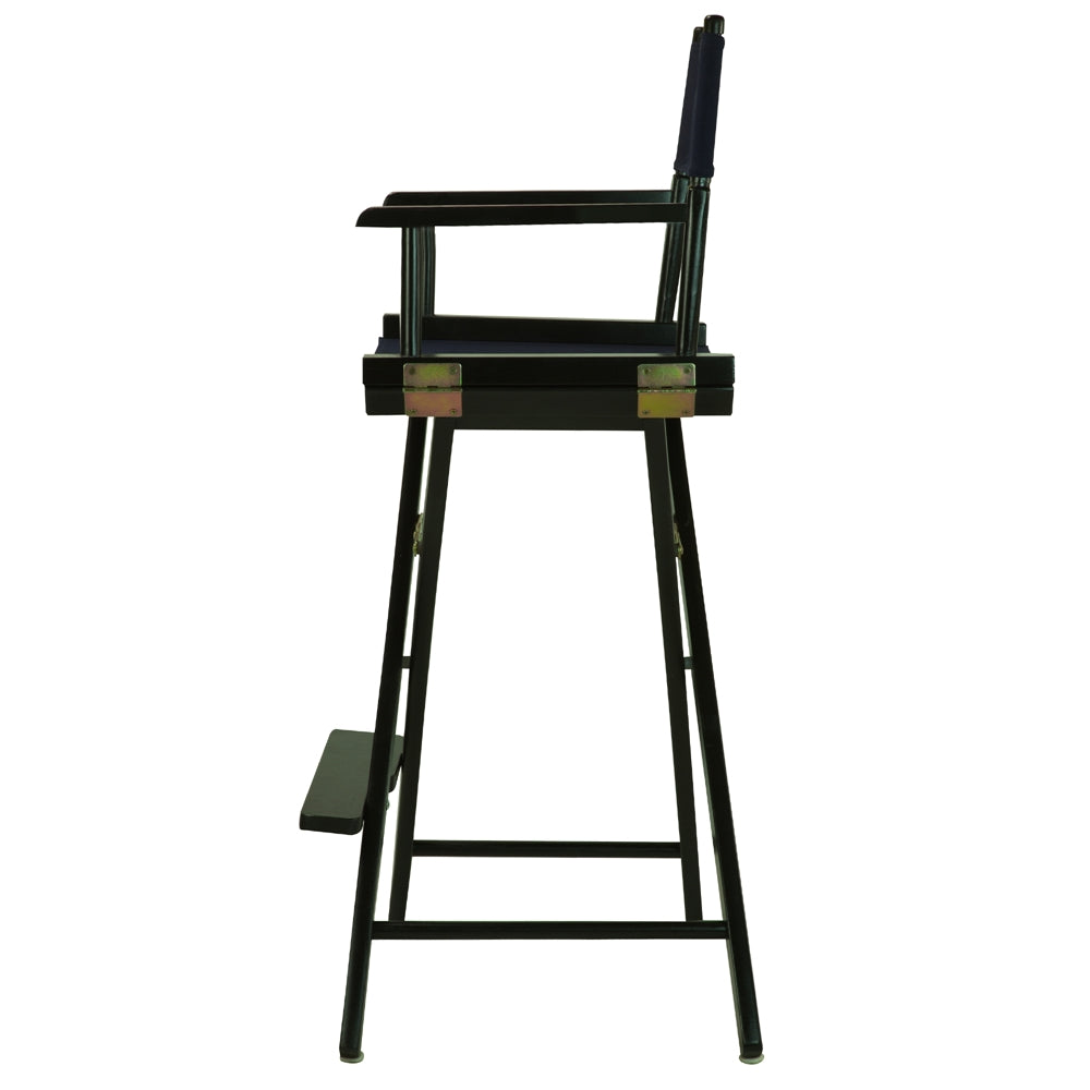 30'' Director's Chair Black Frame-Navy Blue Canvas - Casual Home
