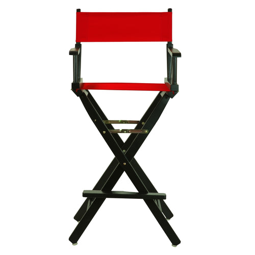 30'' Director's Chair Black Frame-Red Canvas - Casual Home