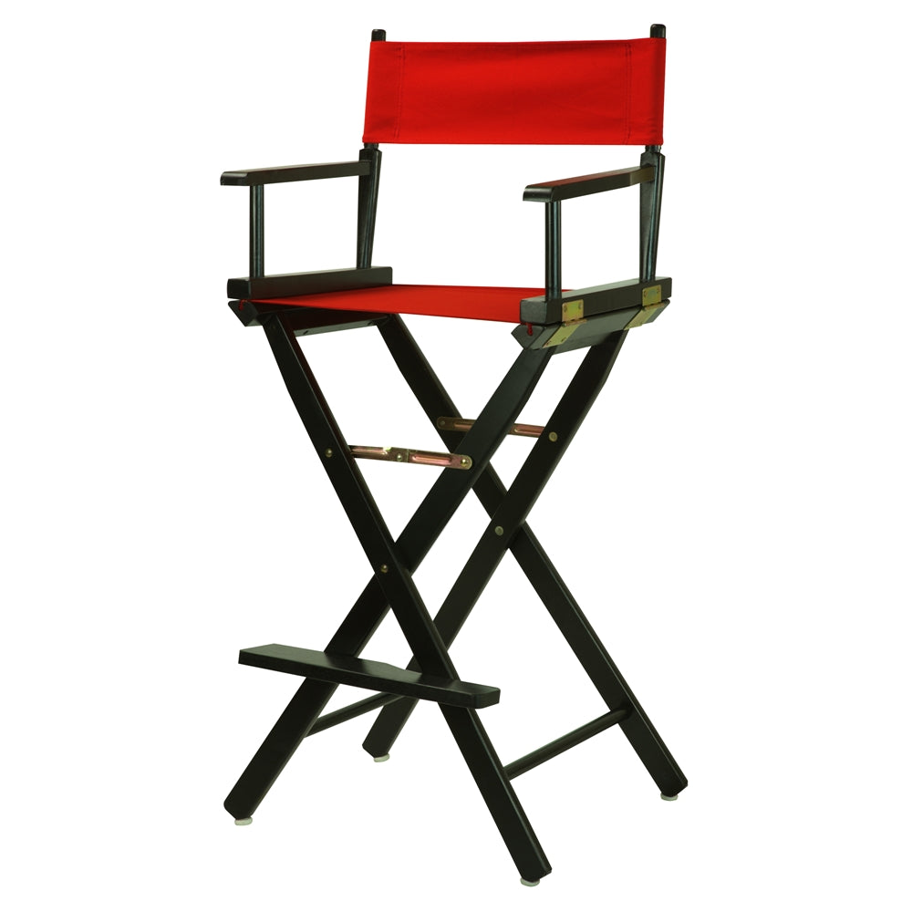 30'' Director's Chair Black Frame-Red Canvas - Casual Home