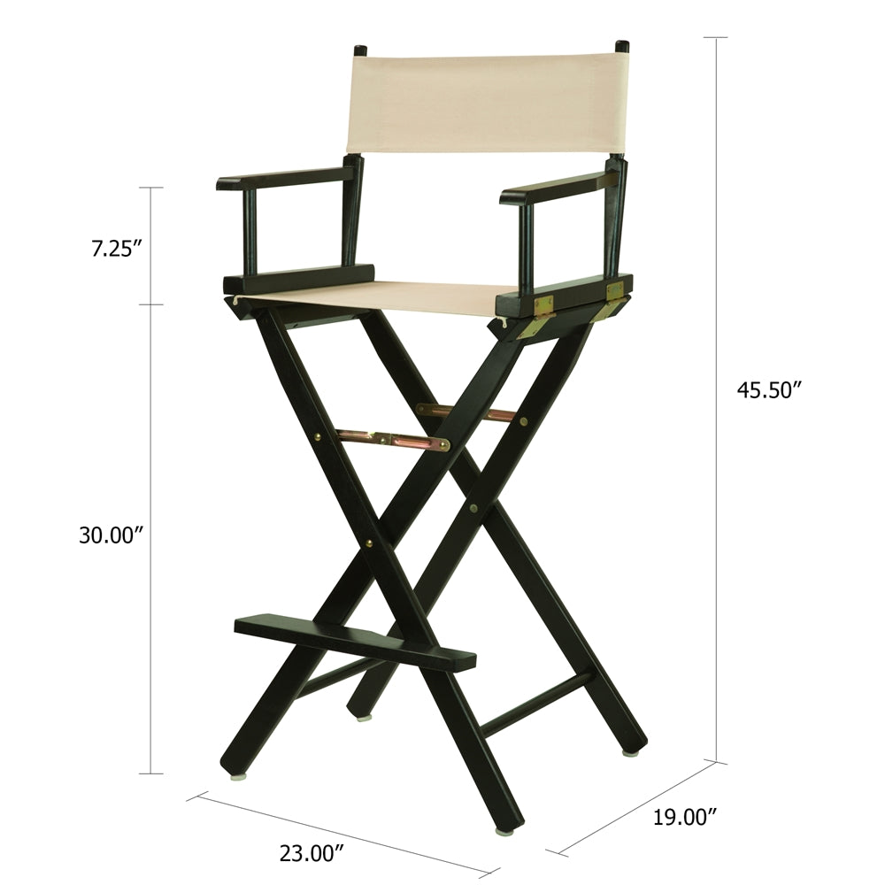 30'' Director's Chair Black Frame-Natural/Wheat Canvas - Casual Home
