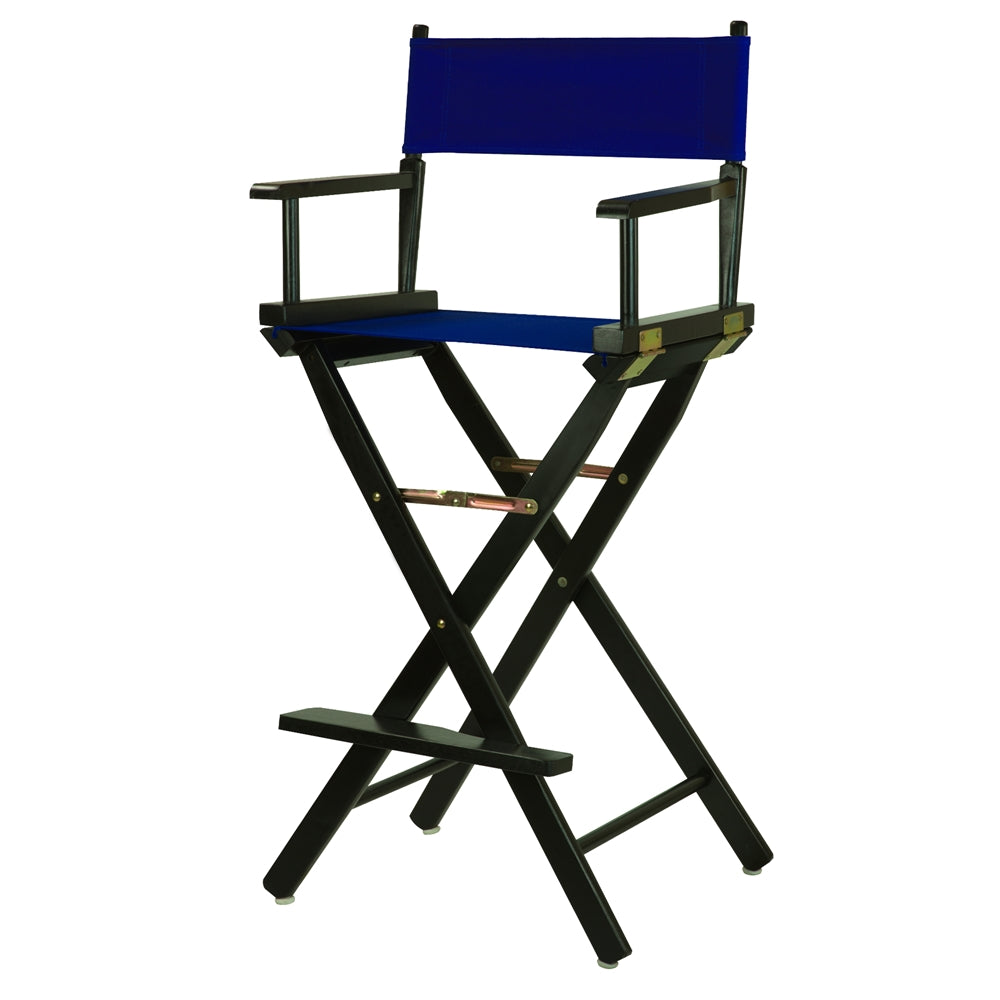30'' Director's Chair Black Frame-Royal Blue Canvas - Casual Home