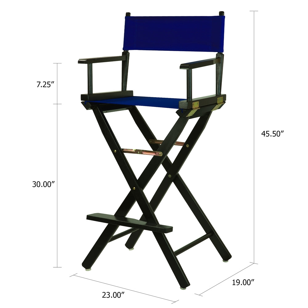 30'' Director's Chair Black Frame-Royal Blue Canvas - Casual Home